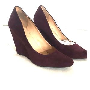 Banana Republic Suede Wedges, Eggplant, Size 8